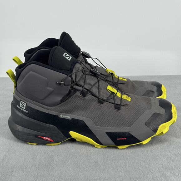 Salomon Cross Hike Mid GTX Mens 12.5 Gray Gore-Tex Hiking Boots 411186 main image 4